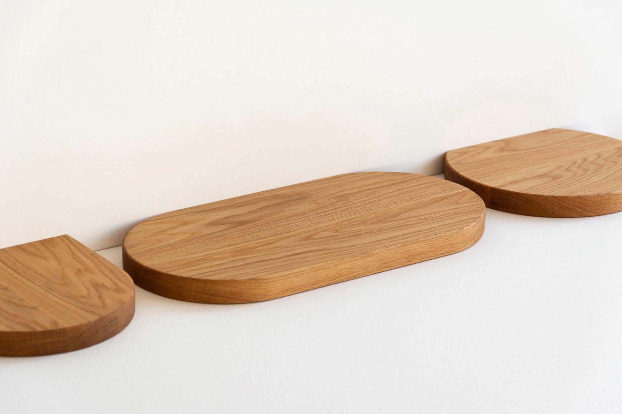 oak floating shelves