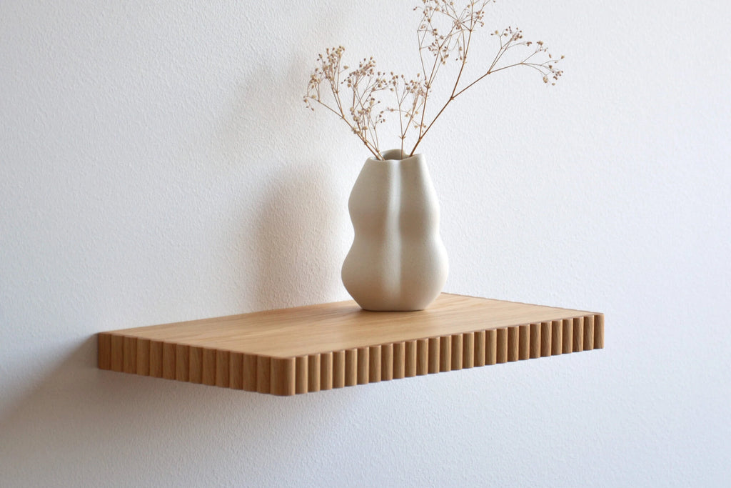 oak fluted shelf