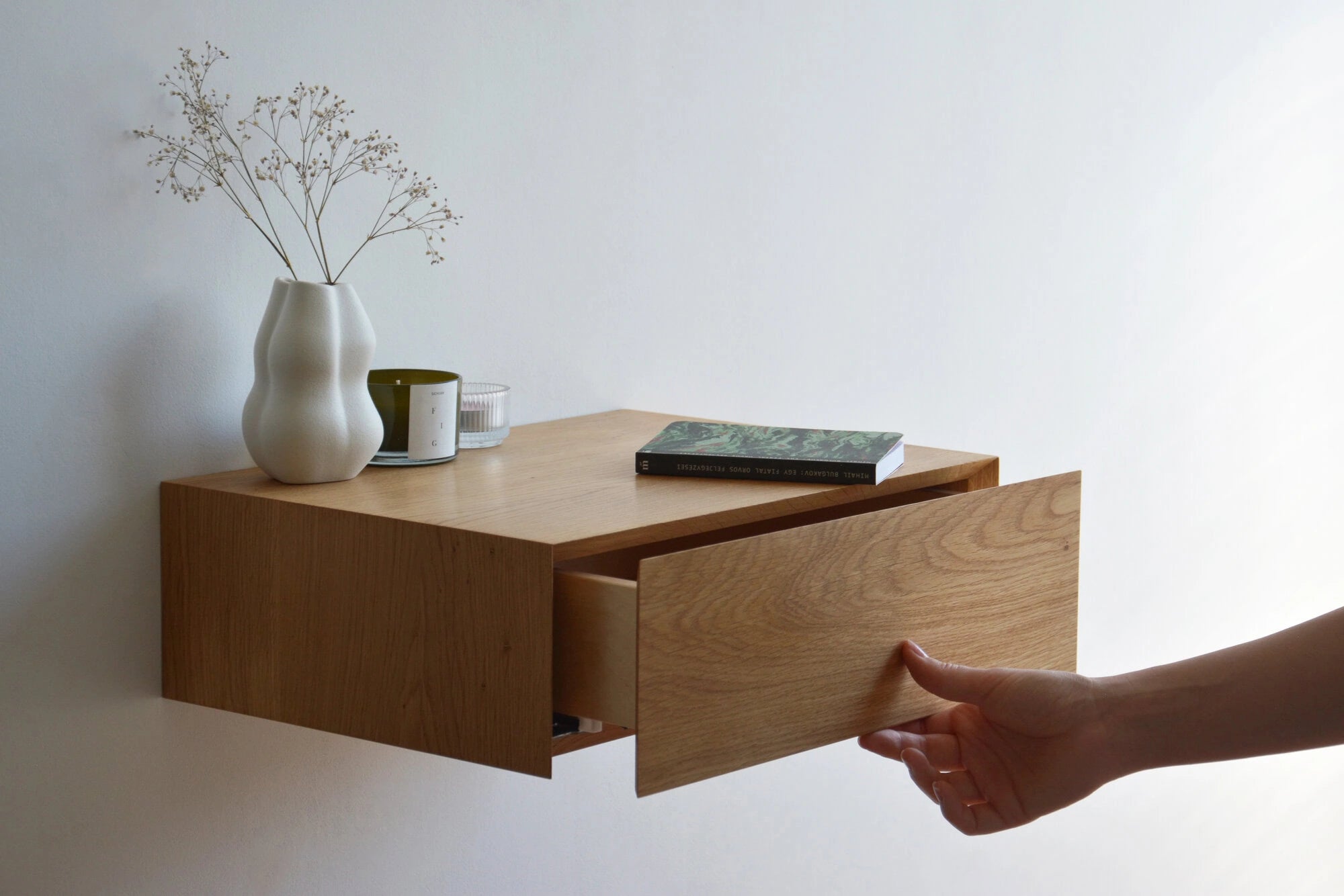 oak nightstand with drawer