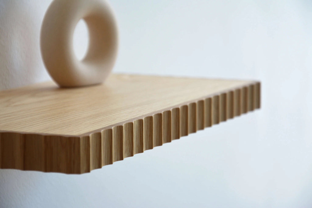 all-round fluted oak shelf