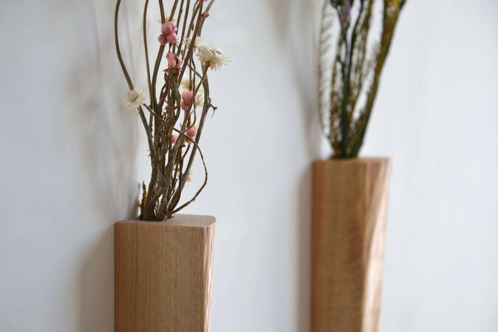 oak vase for dried flowers