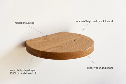round floating shelf features