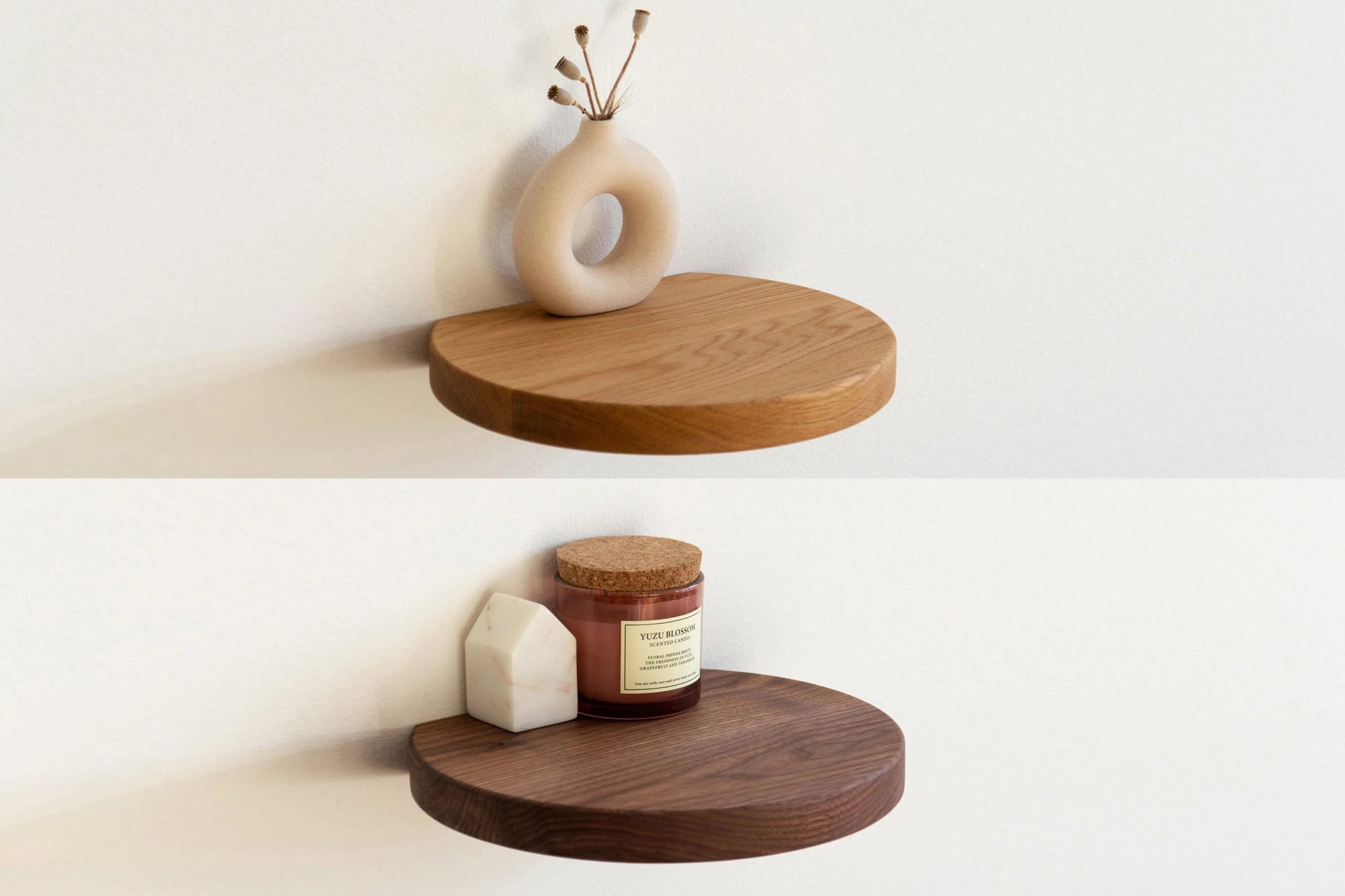 round floating shelf