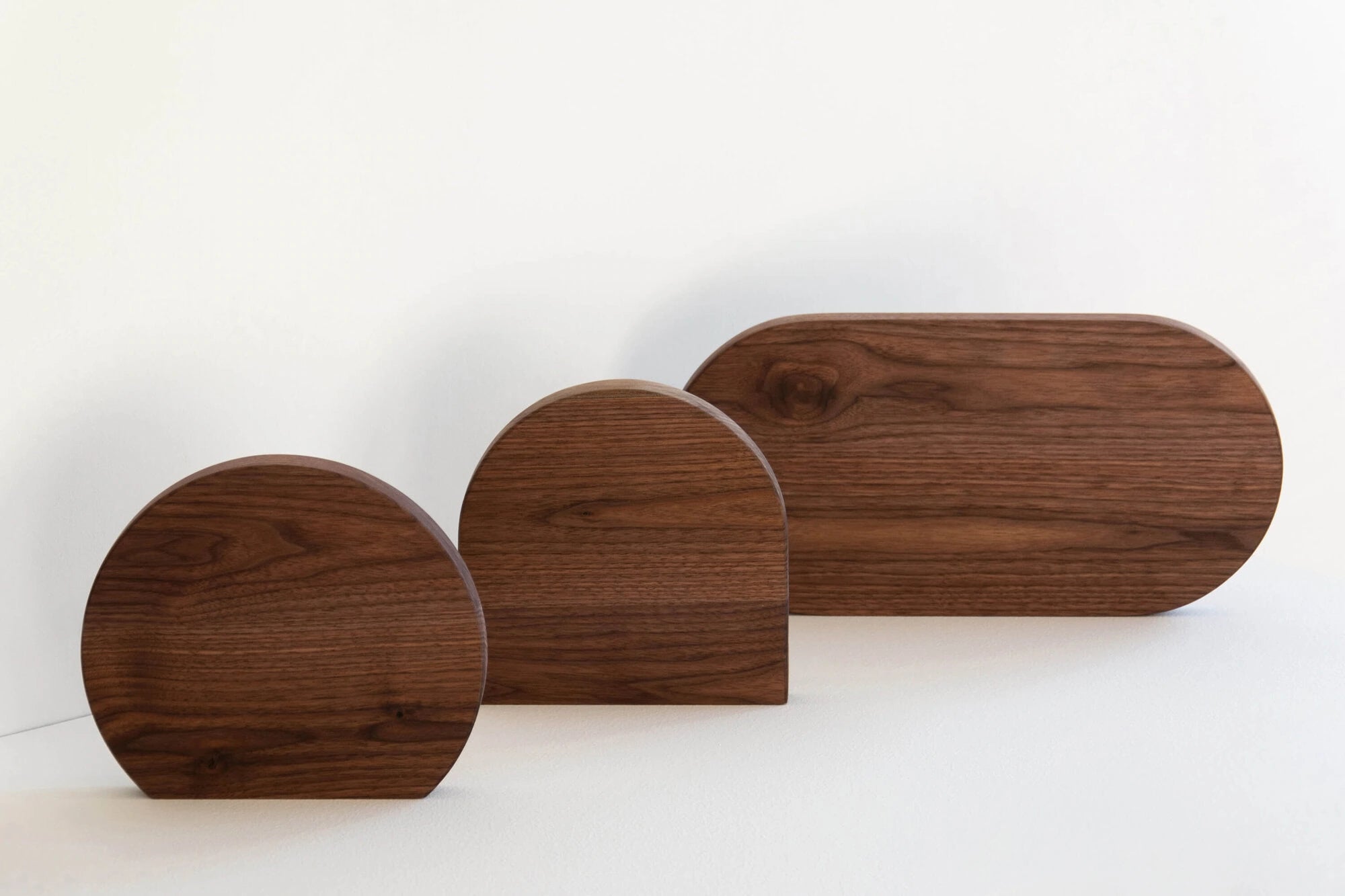 set of walnut shelves
