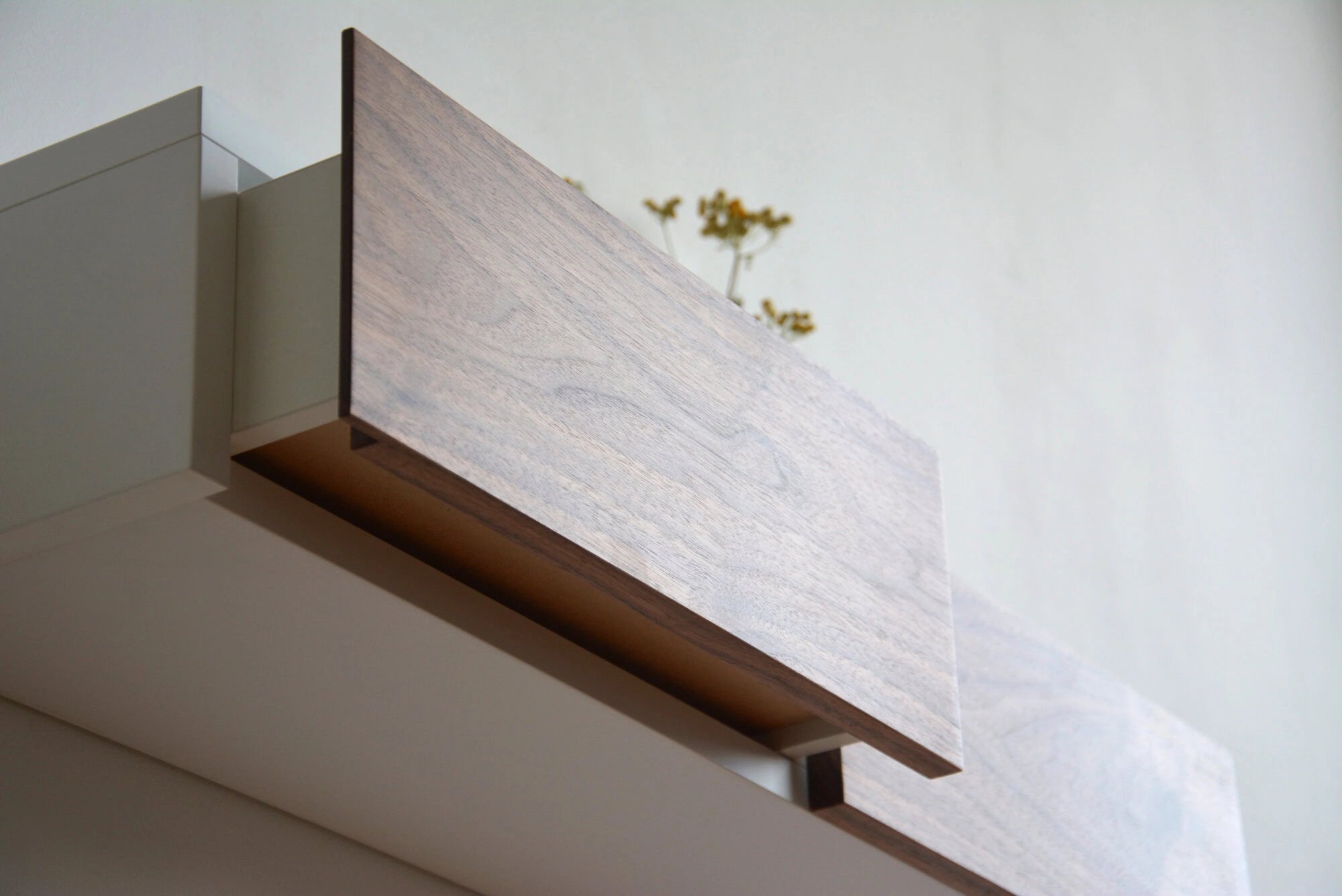 wall-mounted entryway shelf