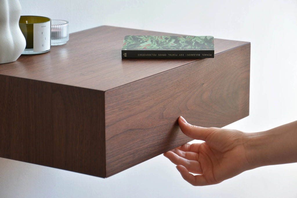 walnut bedside table