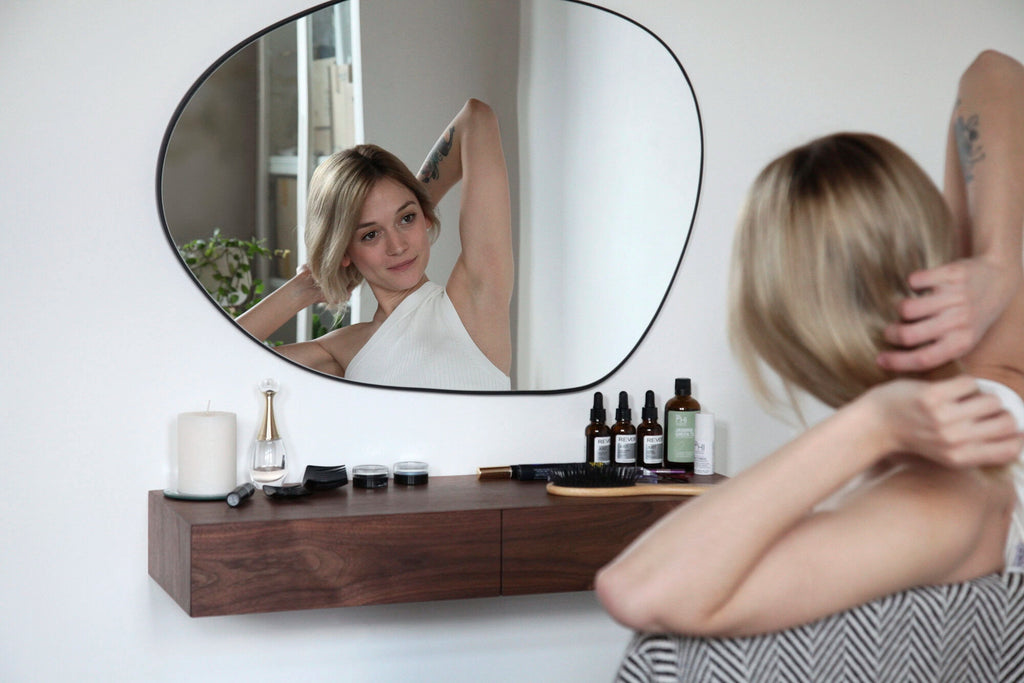 chill at walnut dressing table