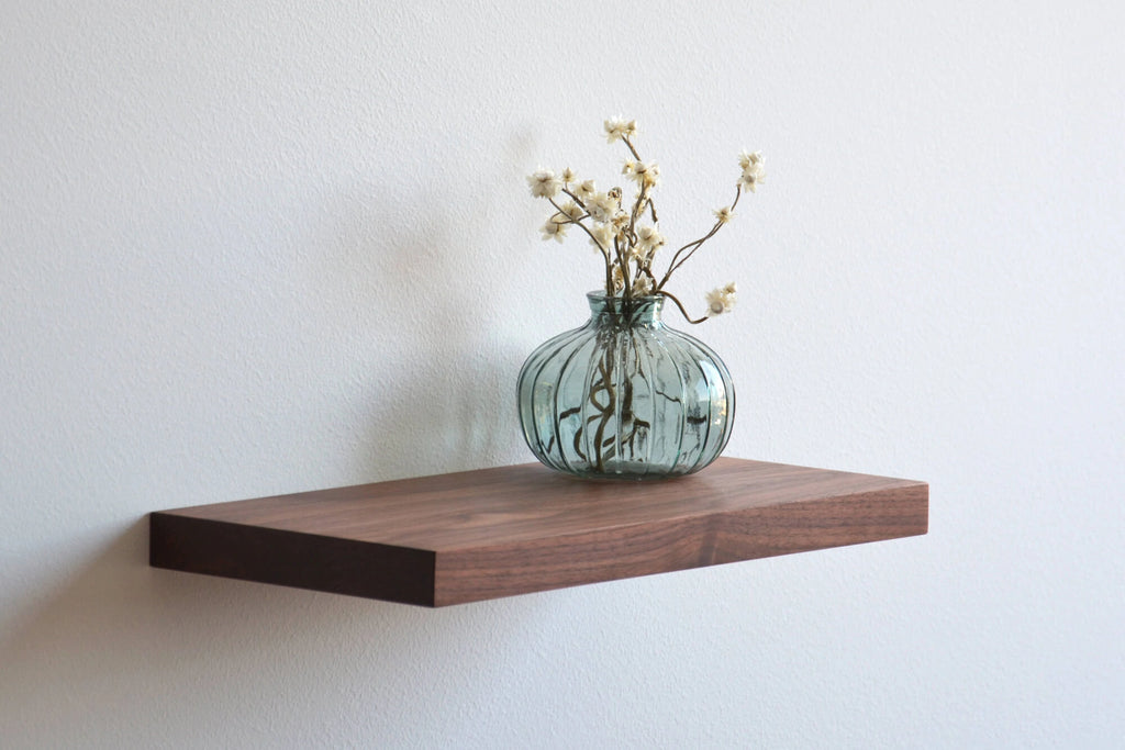 walnut floating shelf