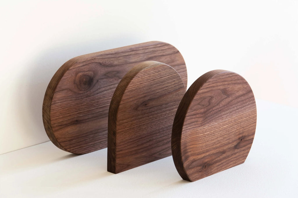 walnut floating shelves