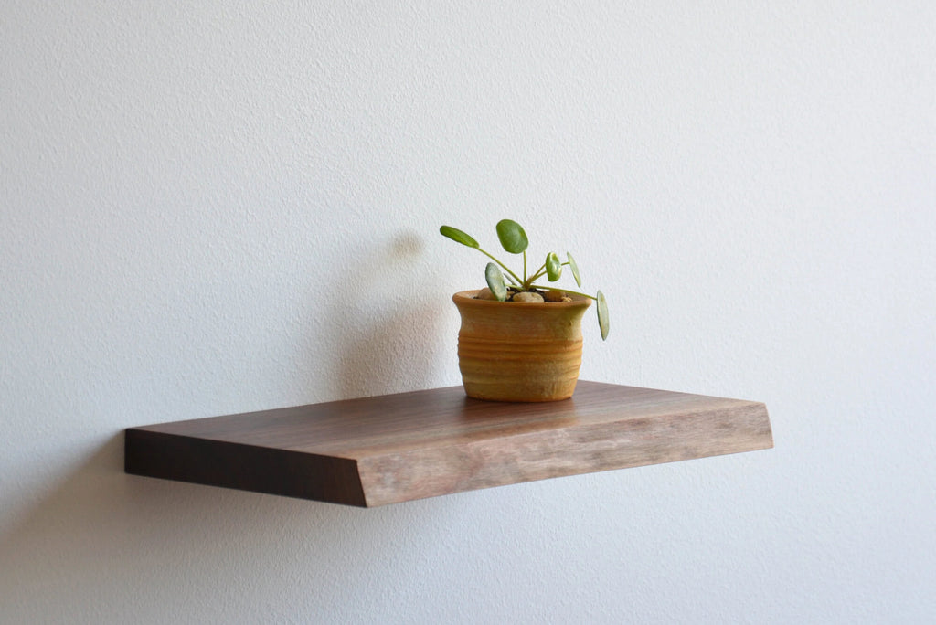walnut live edge shelf