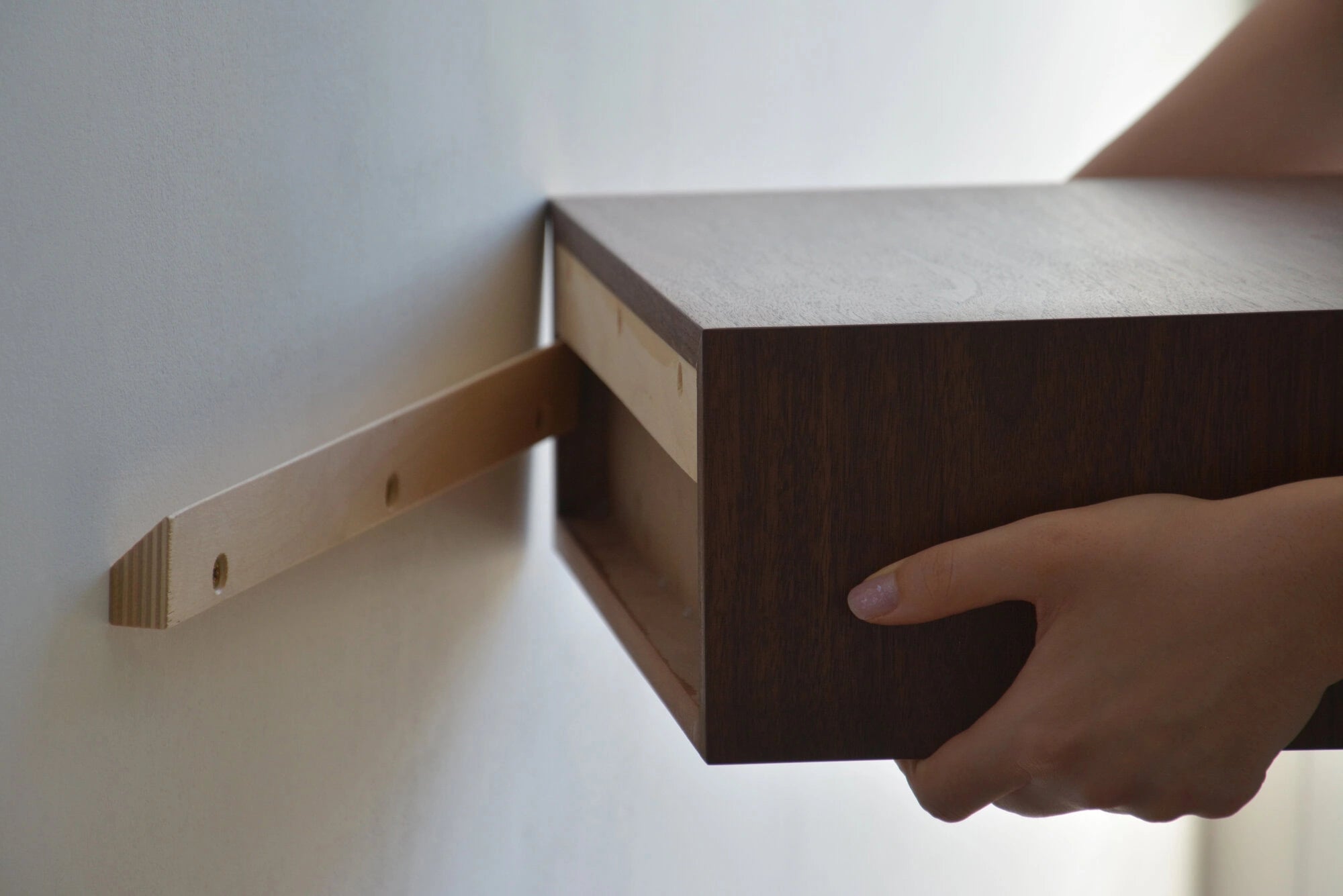 walnut nightstand mounting