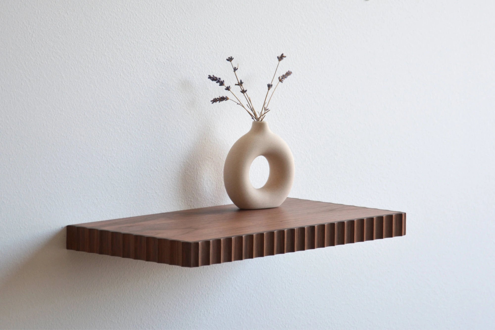 walnut wall shelf