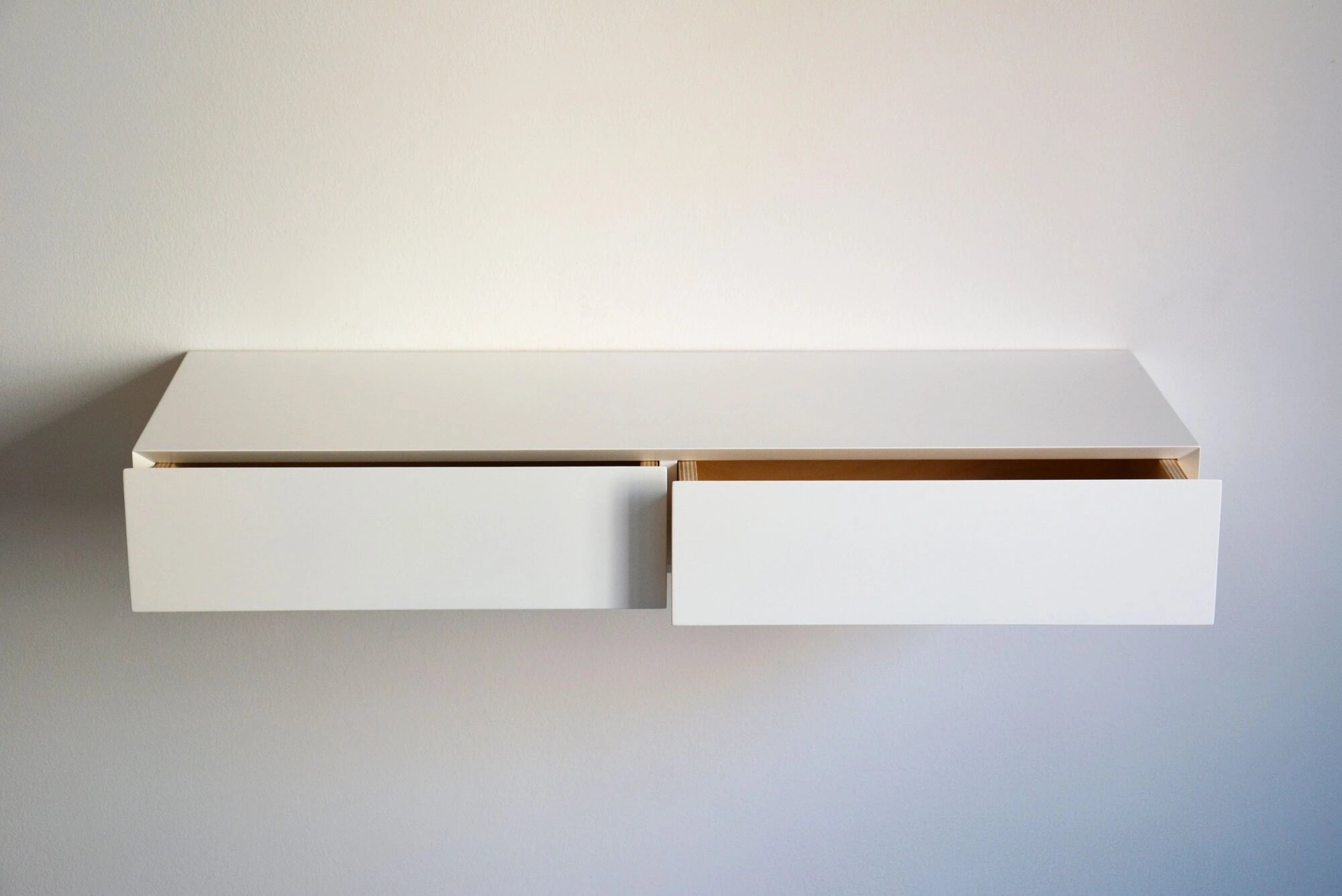 white floating dressing table with drawer