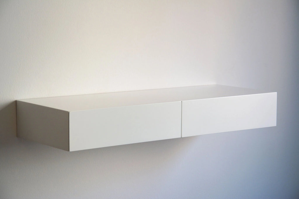 white floating dressing table