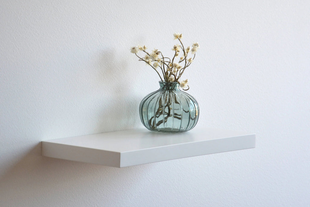 white floating shelf