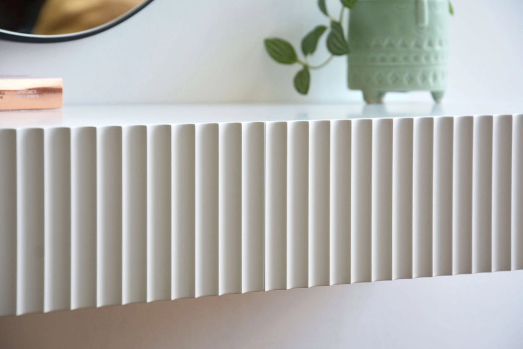 white fluted drawers