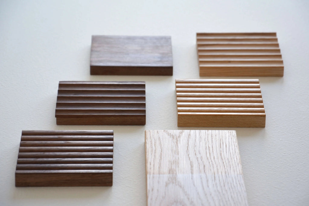 fluted wood samples