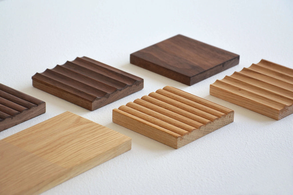 oak and walnut wood samples